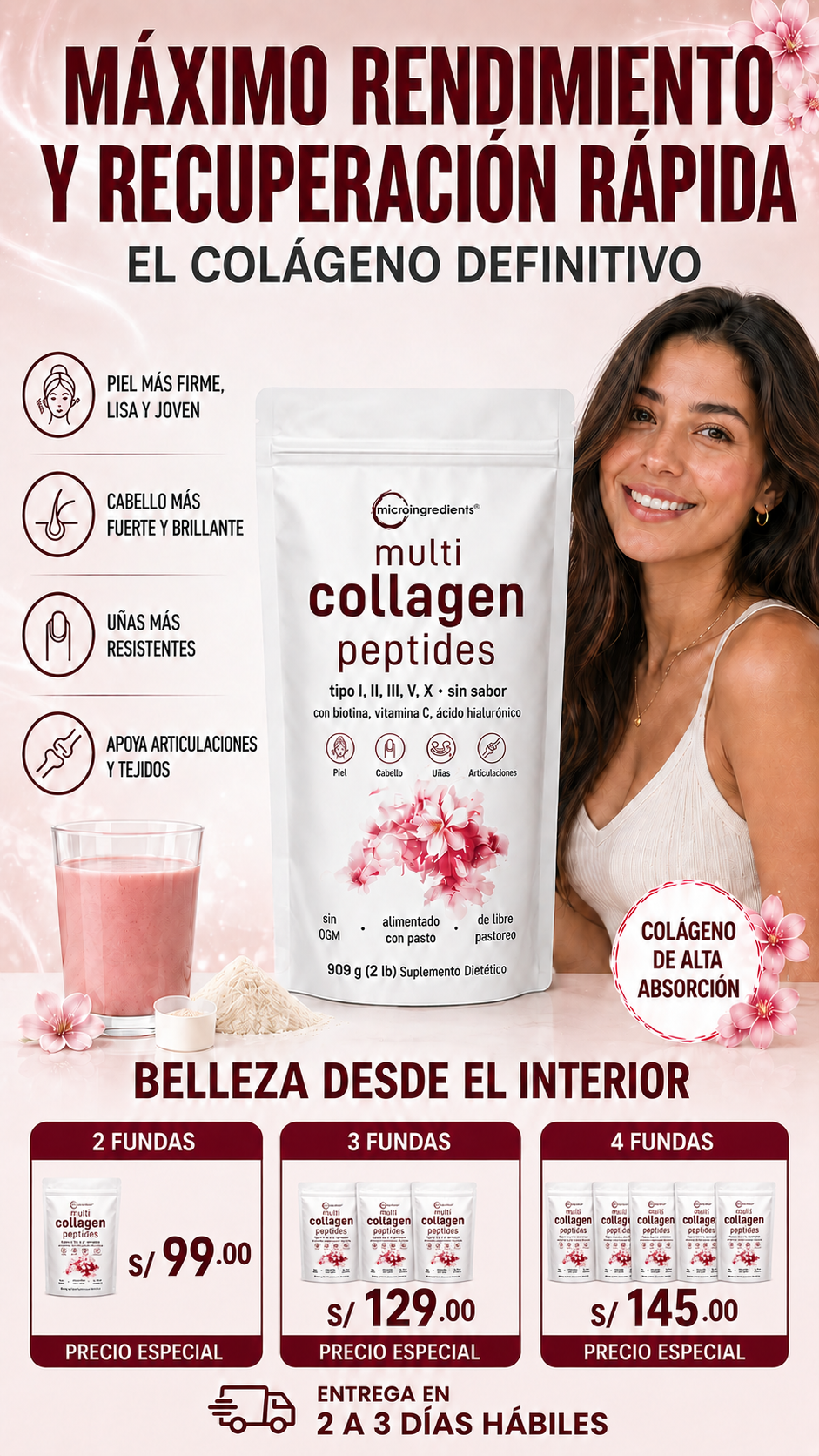 Multi Colágeno Péptidos 909 g(1lb) Micro-ingredientes-collagen