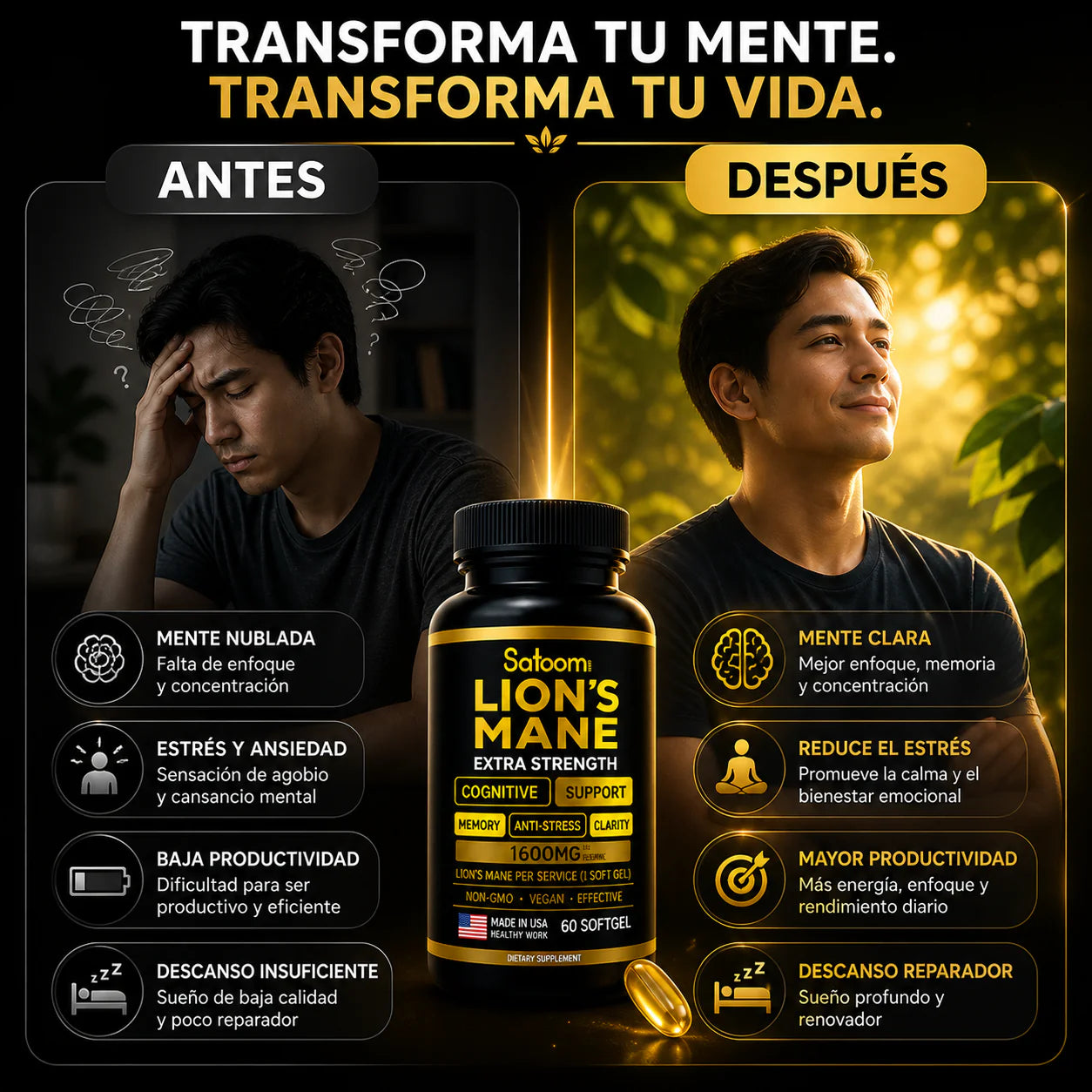 Recupera tu concentración con melena de LION